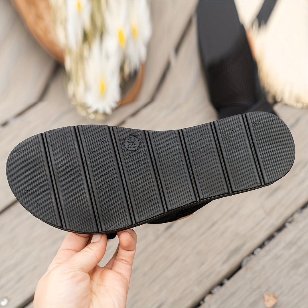 Antoinette | Wide Strap Flat Slide Sandal