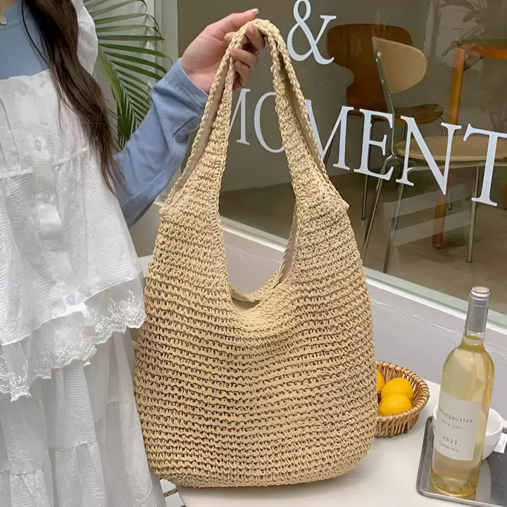 Sandra | Woven Shoulder Tote Beach Hobo Bag
