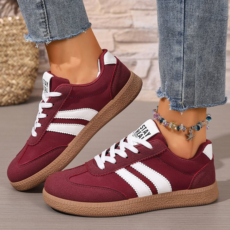 Greta | Lace-Up Low-Top Sneaker with Side Stripe Detail