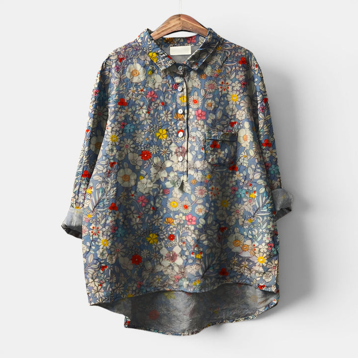 Bernice | Long Sleeve Printed Shirt with Chest Pocket