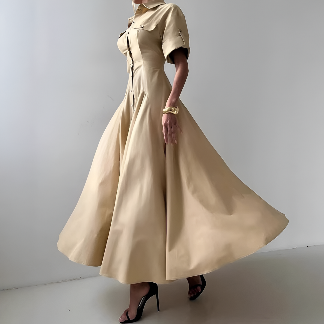 Elaine | Button-Down Maxi Shirt Dress
