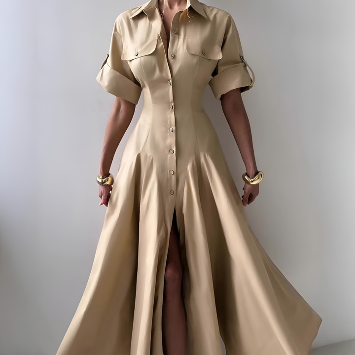 Elaine | Button-Down Maxi Shirt Dress