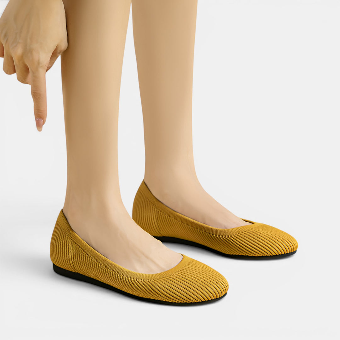 Linda | Pointed Toe Ballet Flat with Clean Minimal Upper and Slip-On Entry