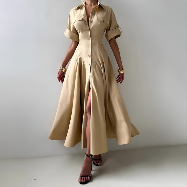Elaine | Button-Down Maxi Shirt Dress