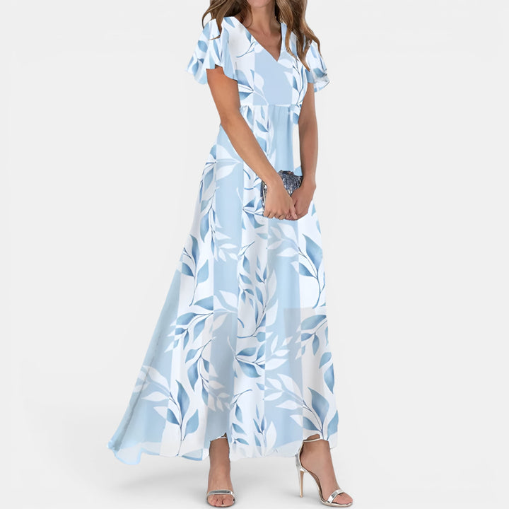 Constance | Off-Shoulder Floral Maxi Dress with Flutter Sleeves