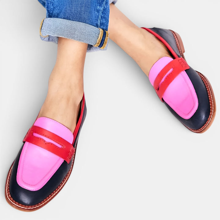 Joyce | Colorblock Penny Slip-On Flat Loafer