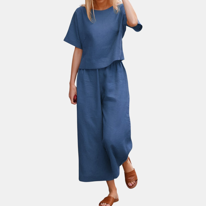 Vera | Short Sleeve Top and Wide-Leg Pants Set