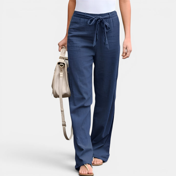 Claudia | Wide-Leg High-Waist Pants with Self-Tie Bow Waist