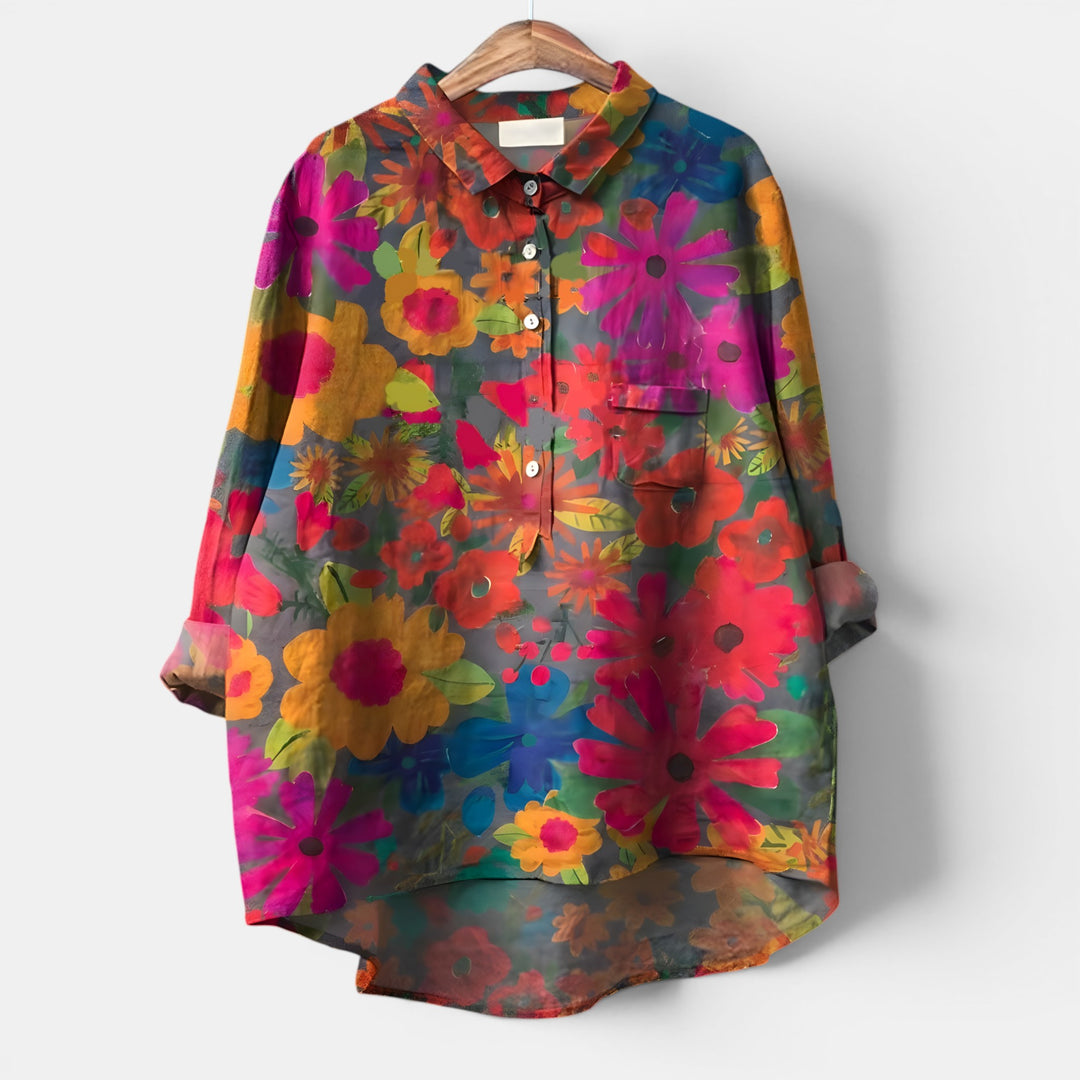 Bernice | Long Sleeve Printed Shirt with Chest Pocket