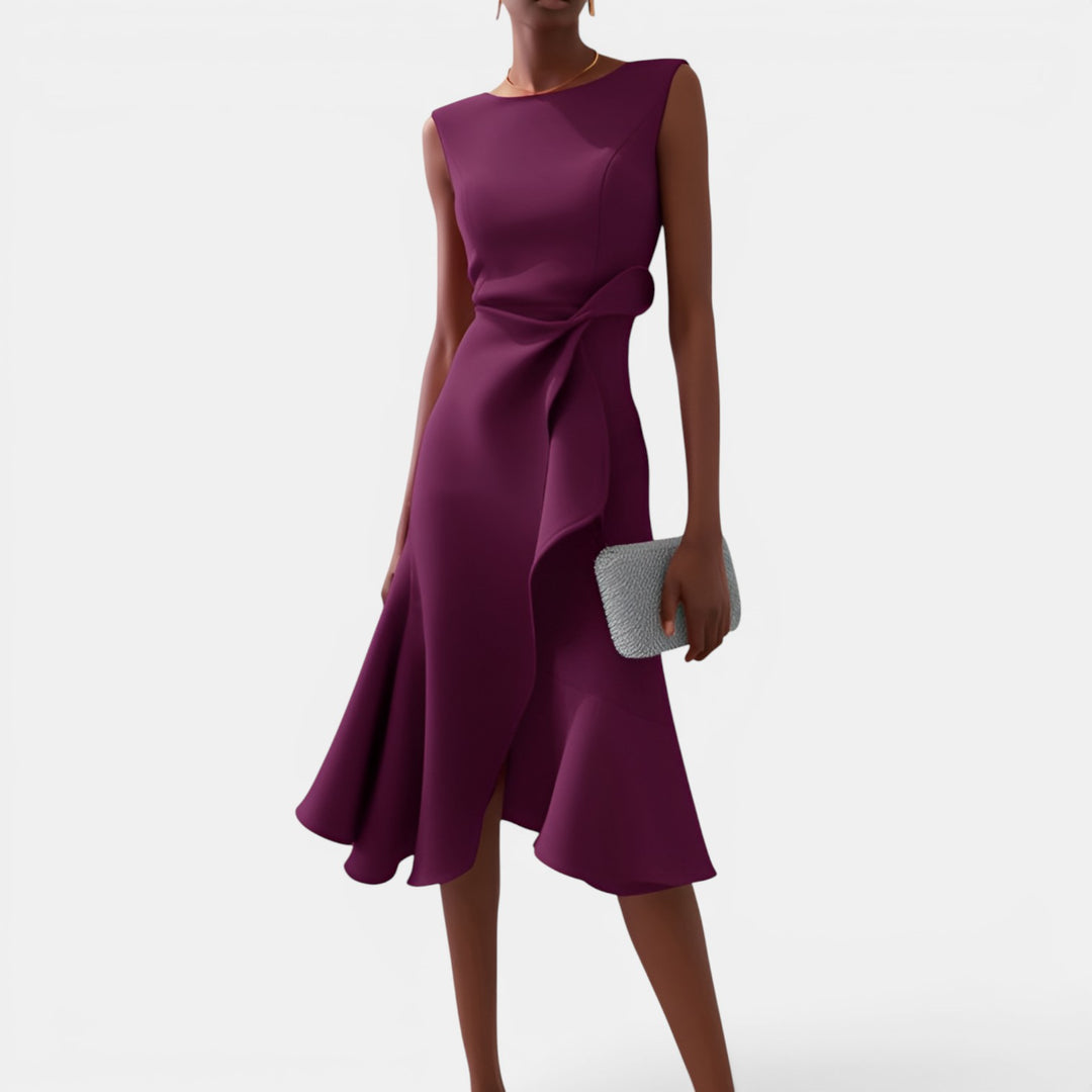 Darlene | Sleeveless Asymmetric Midi Dress