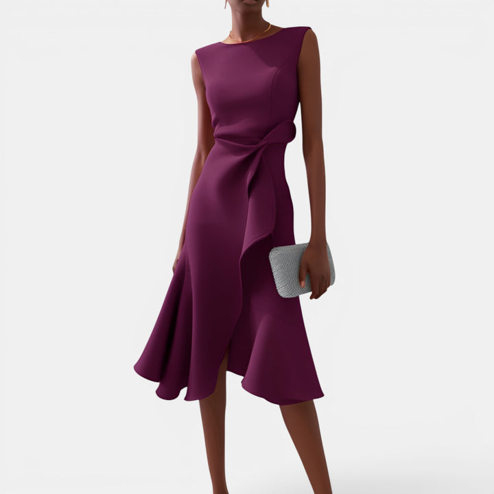Darlene | Sleeveless Asymmetric Midi Dress