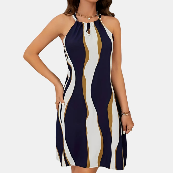 Ruth | Halter Neck Mini Dress with Keyhole Detail