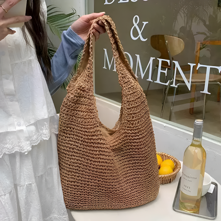 Sandra | Woven Shoulder Tote Beach Hobo Bag