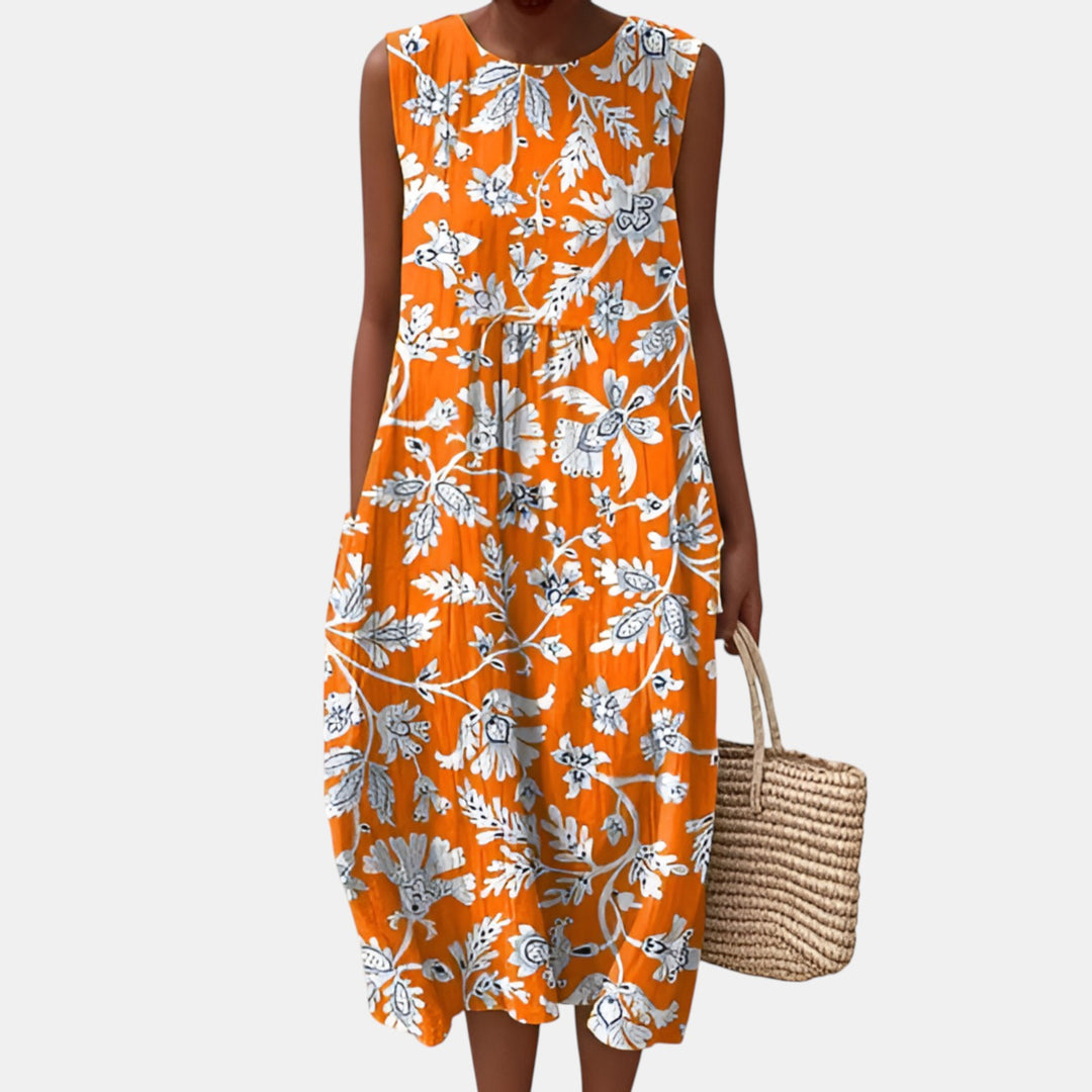 Florence | Sleeveless Midi Sundress with Pockets