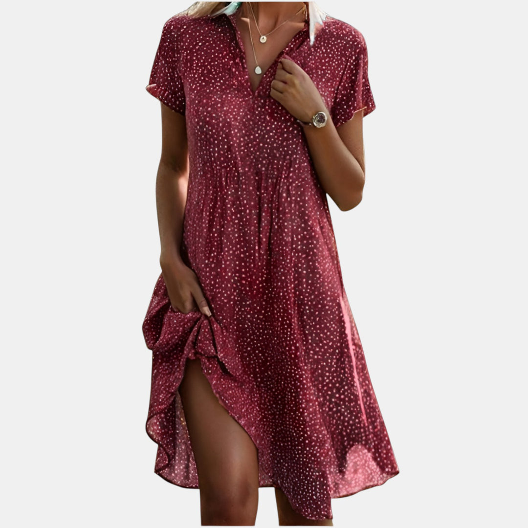 Rosalind | Polka Dot Short Sleeve Mini Dress