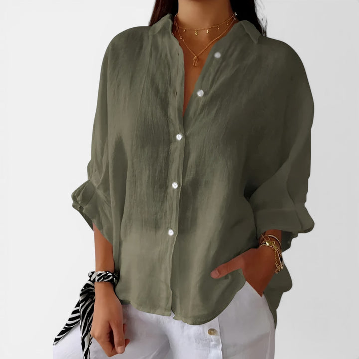 Geraldine | Relaxed Button-Down Long Sleeve Shirt