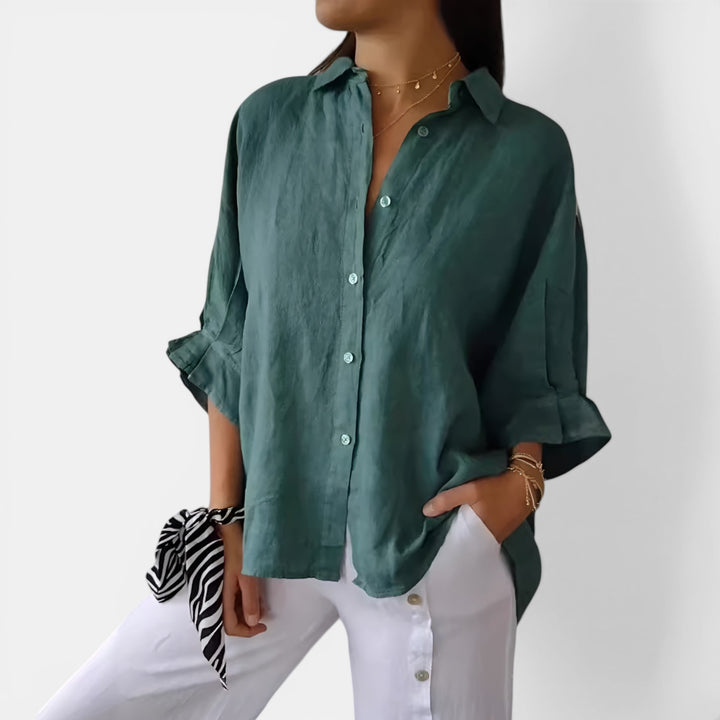 Geraldine | Relaxed Button-Down Long Sleeve Shirt