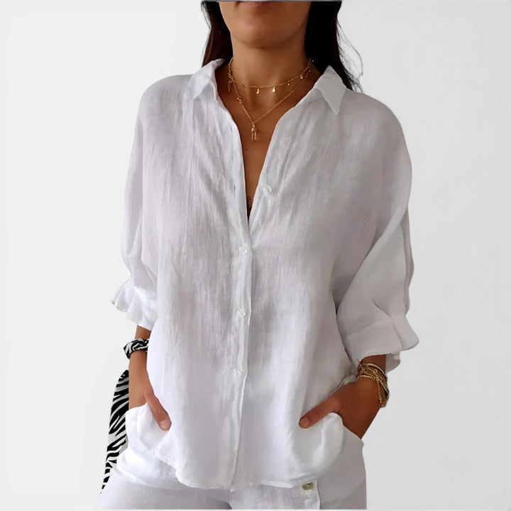 Geraldine | Relaxed Button-Down Long Sleeve Shirt