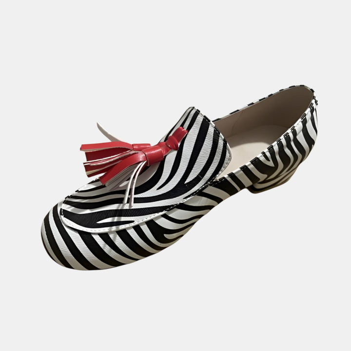Sylvia | Rounded Toe Slip-On Loafer with Tassel Detail