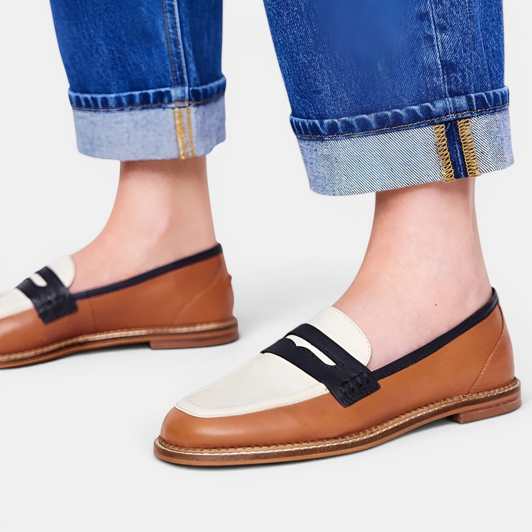 Joyce | Colorblock Penny Slip-On Flat Loafer