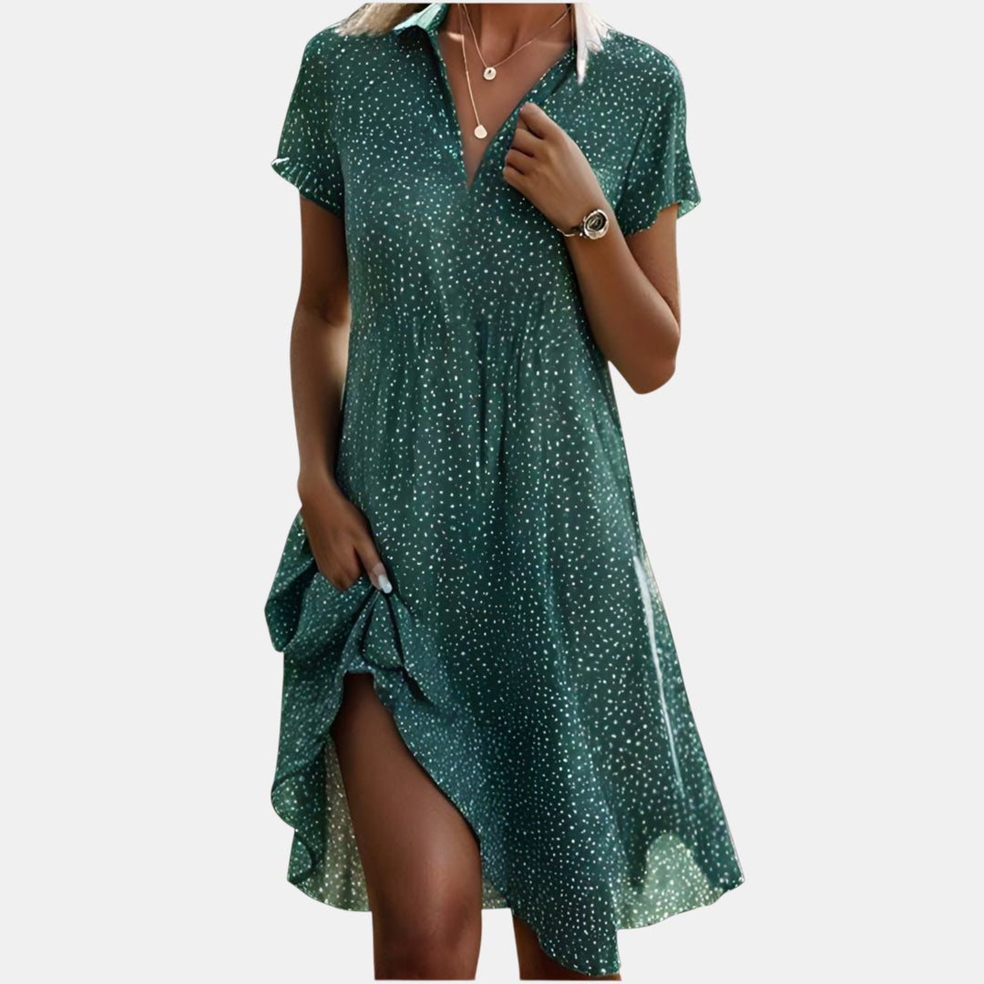 Rosalind | Polka Dot Short Sleeve Mini Dress