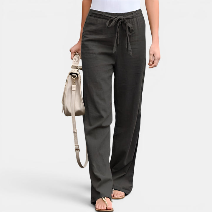 Claudia | Wide-Leg High-Waist Pants with Self-Tie Bow Waist