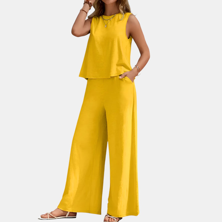 Gloria | Sleeveless Top and Wide-Leg Pants Set