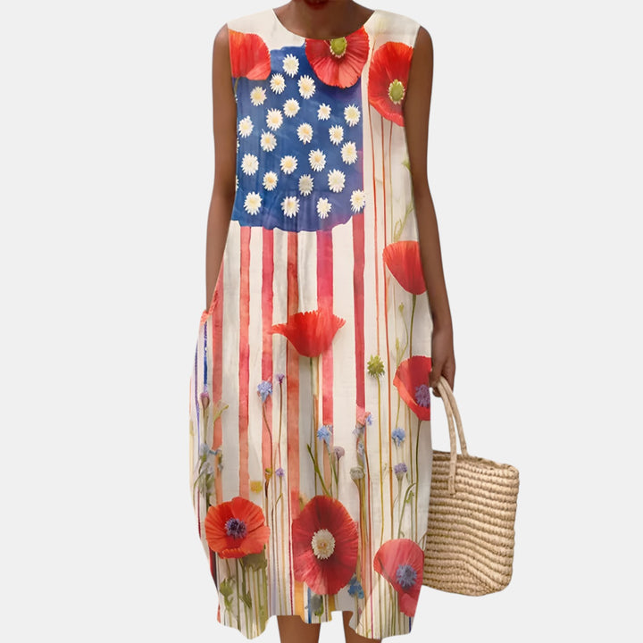 Florence | Sleeveless Midi Sundress with Pockets