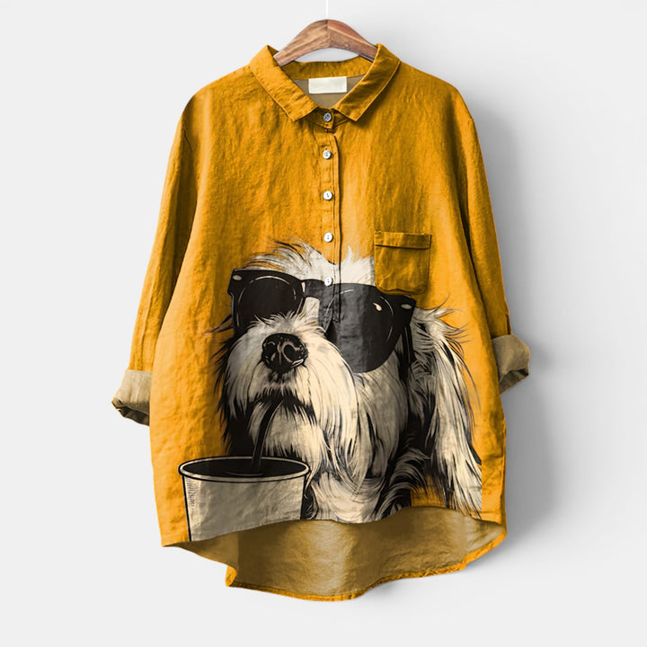 Bernice | Long Sleeve Printed Shirt with Chest Pocket