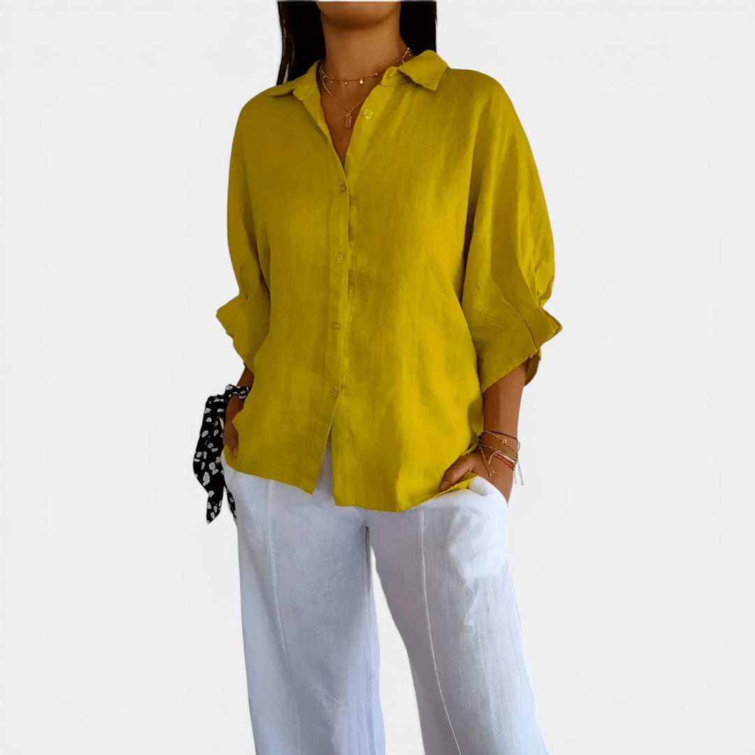 Geraldine | Relaxed Button-Down Long Sleeve Shirt
