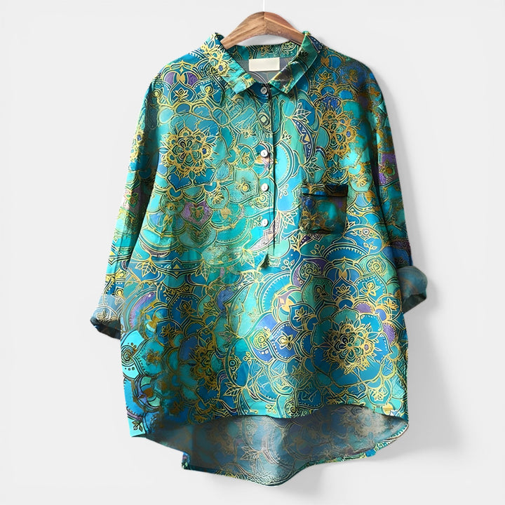Mildred | Floral Print Long Sleeve Button-Down Shirt
