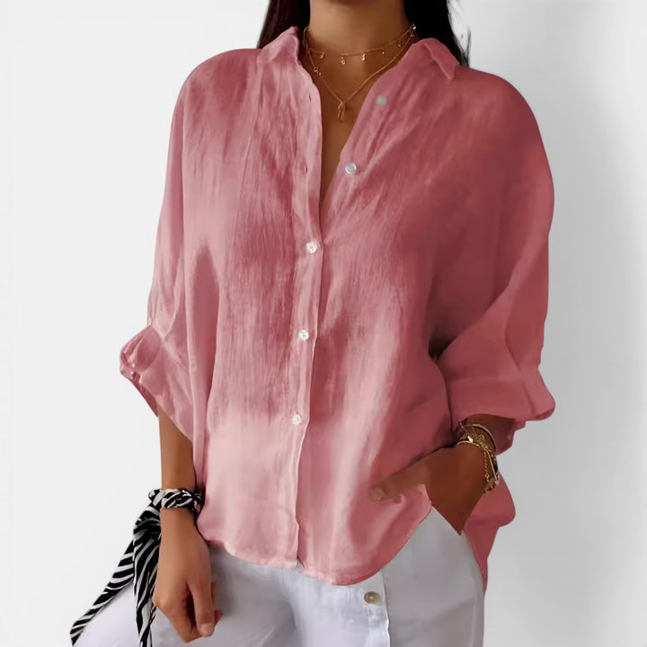 Geraldine | Relaxed Button-Down Long Sleeve Shirt