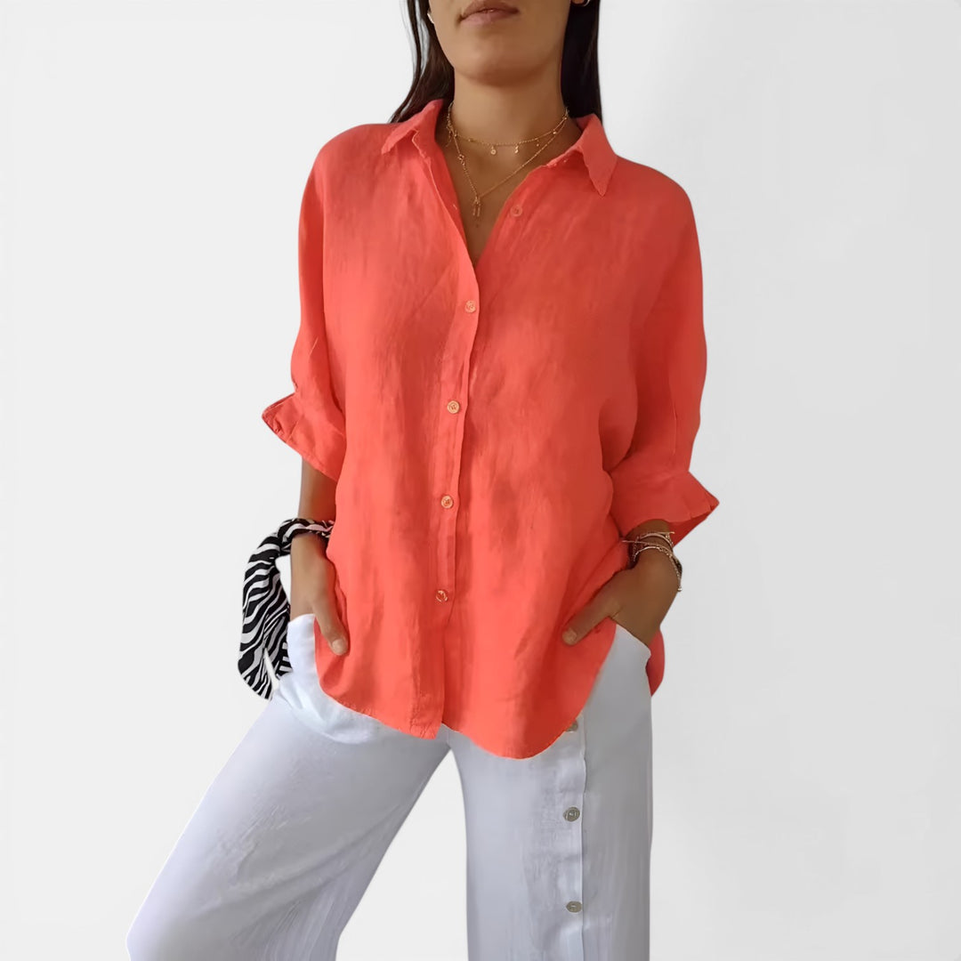 Geraldine | Relaxed Button-Down Long Sleeve Shirt