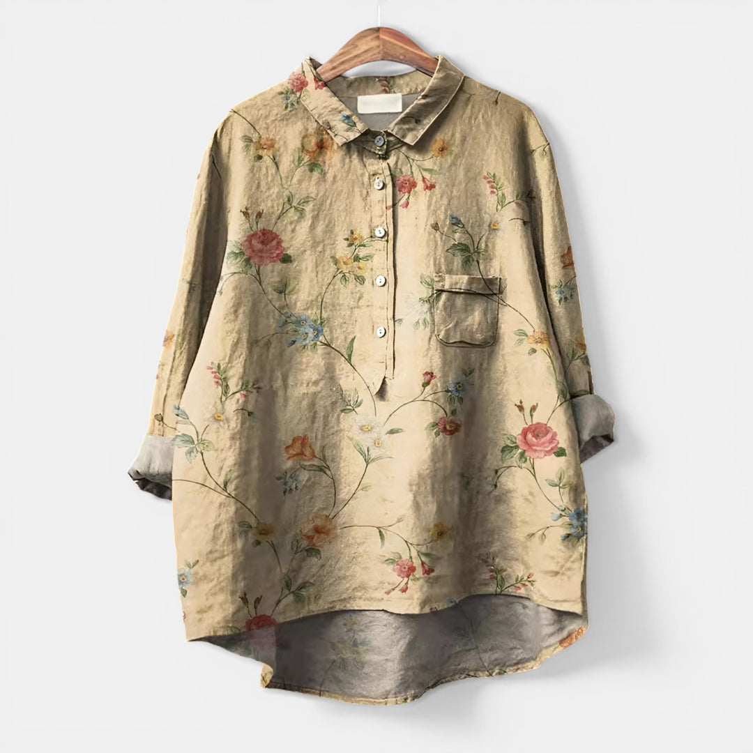 Mildred | Floral Print Long Sleeve Button-Down Shirt