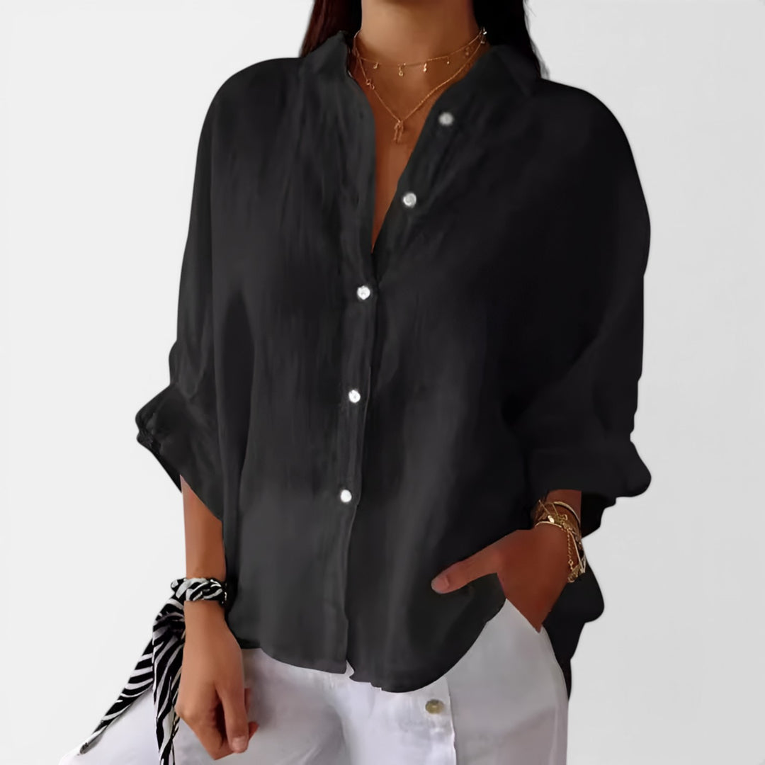 Geraldine | Relaxed Button-Down Long Sleeve Shirt