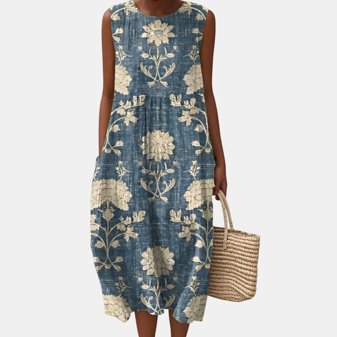 Florence | Sleeveless Midi Sundress with Pockets