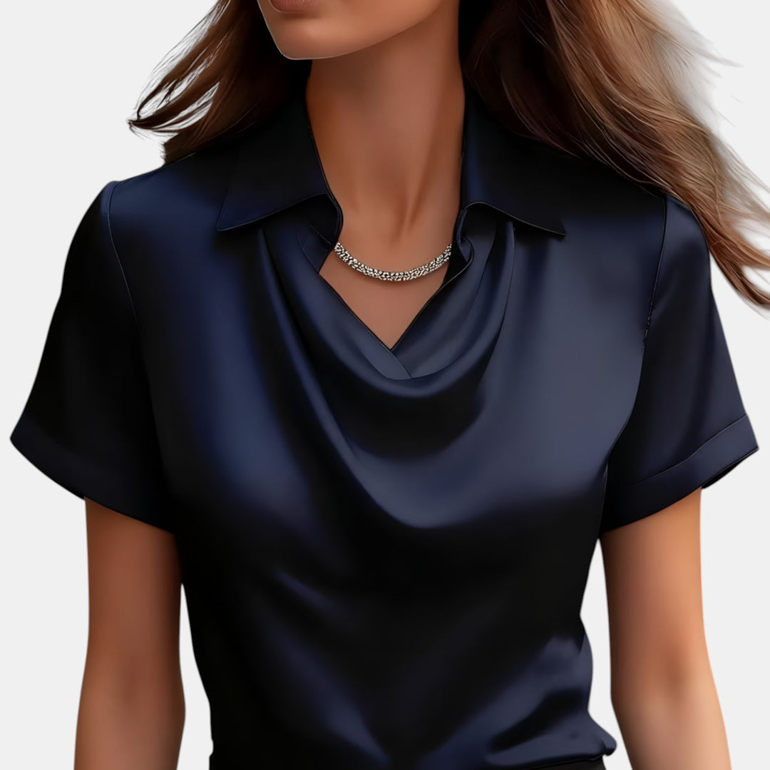 Annette | Cowl Neck Collared Blouse
