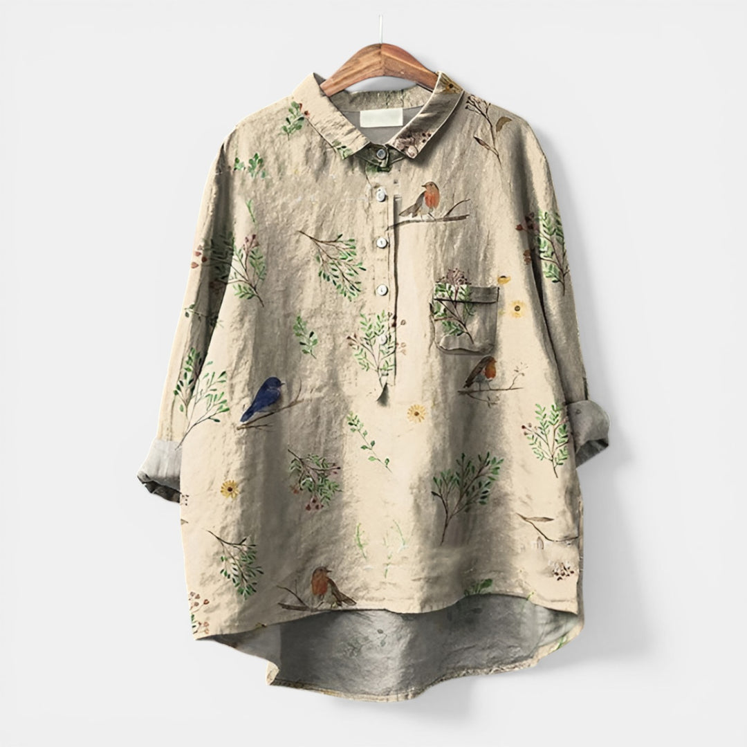 Mildred | Floral Print Long Sleeve Button-Down Shirt