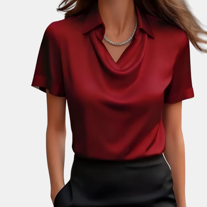 Annette | Cowl Neck Collared Blouse