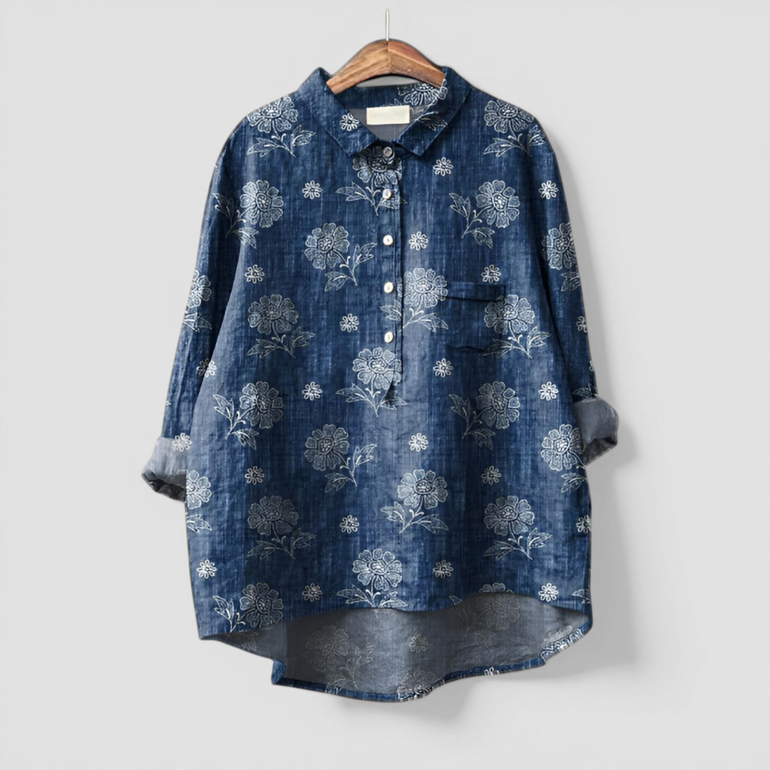 Mildred | Floral Print Long Sleeve Button-Down Shirt