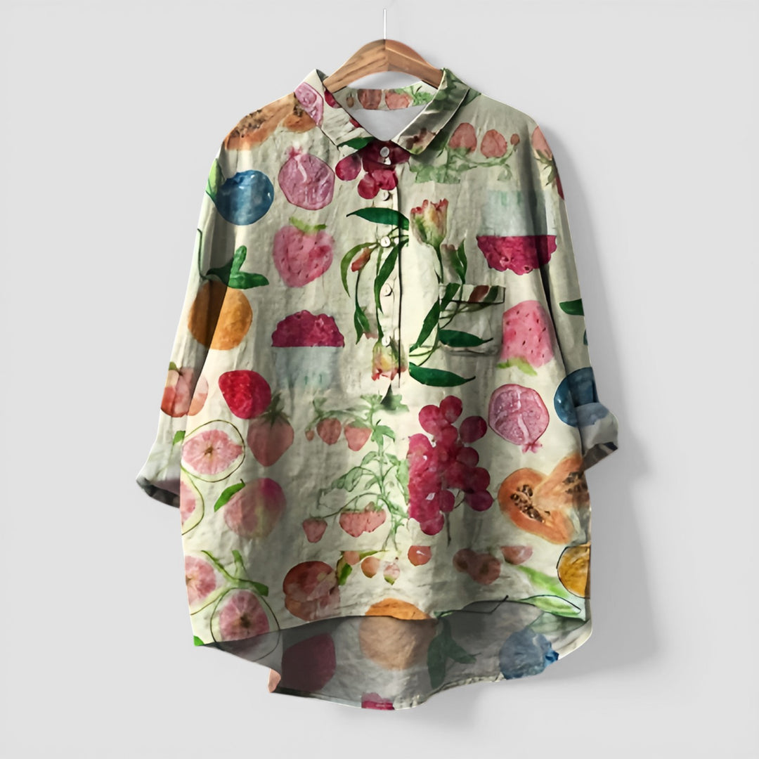 Mildred | Floral Print Long Sleeve Button-Down Shirt