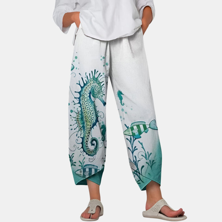 Marlowe | Boho Print Elastic Waist Capri Pants
