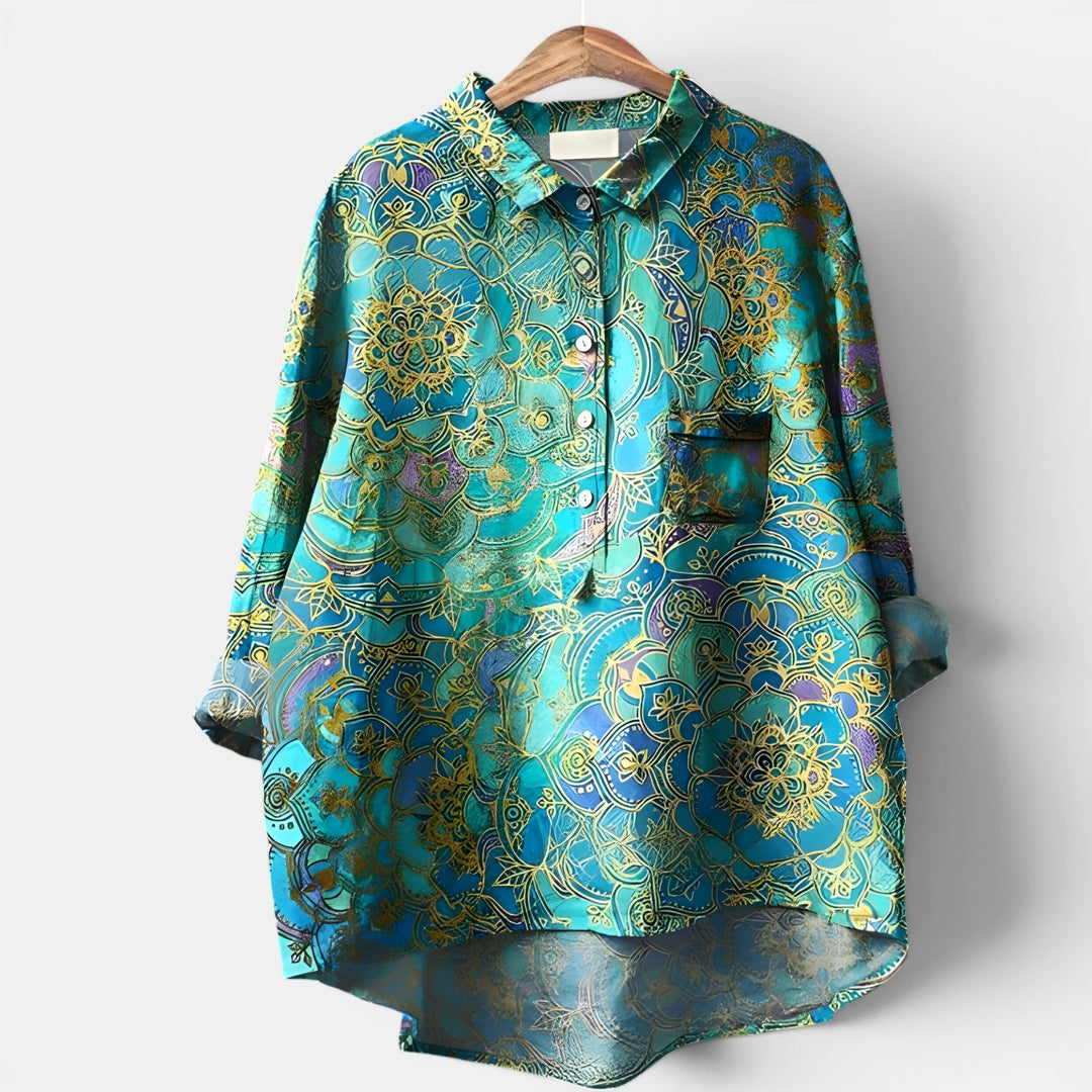 Bernice | Long Sleeve Printed Shirt with Chest Pocket