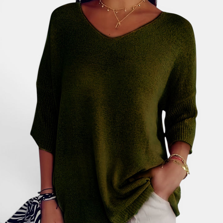 Susan | V-Neck 3/4 Sleeve Relaxed Top