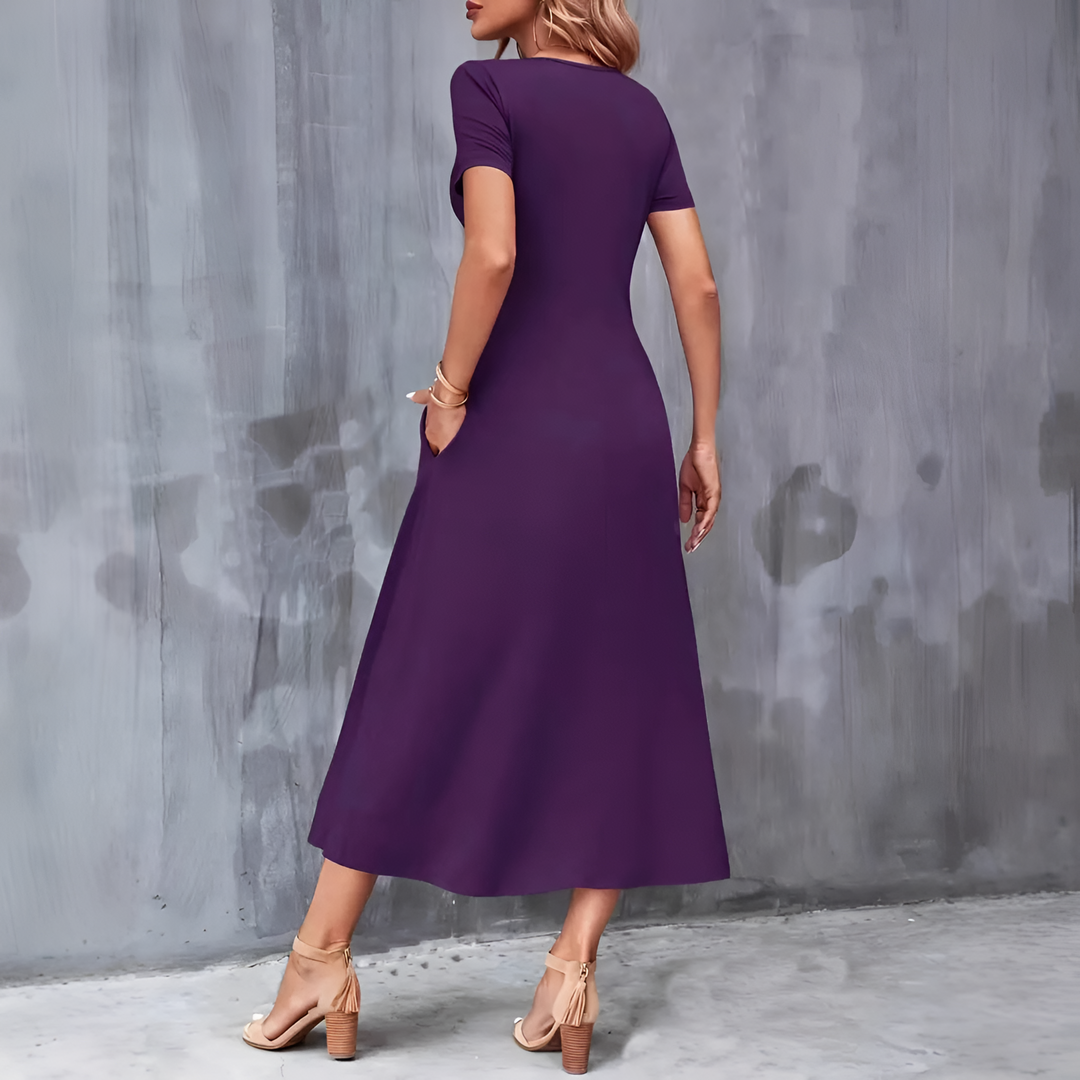 Dorothy | Short Sleeve A-Line Dress with Pockets