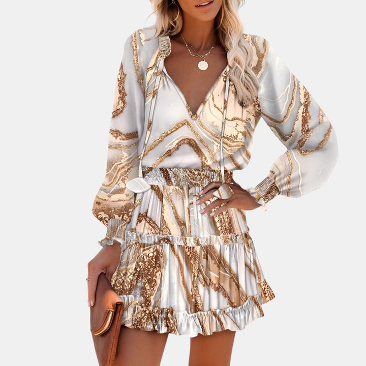 Lisette | Long Sleeve Ruffle Mini Dress