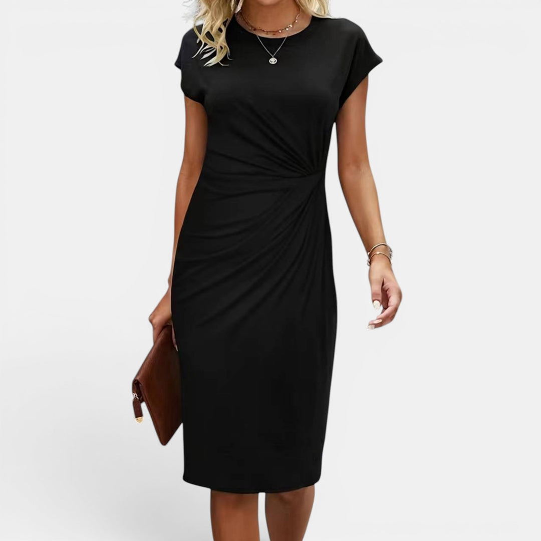 midi sheath dress for work ZAPAKA Women Black Work Dress Sheath Cut Out Long Sleeves Semi-Formal Dress, Black / US6