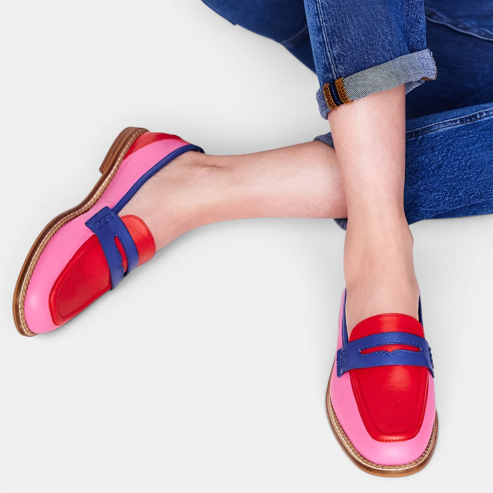 Joyce | Colorblock Penny Slip-On Flat Loafer
