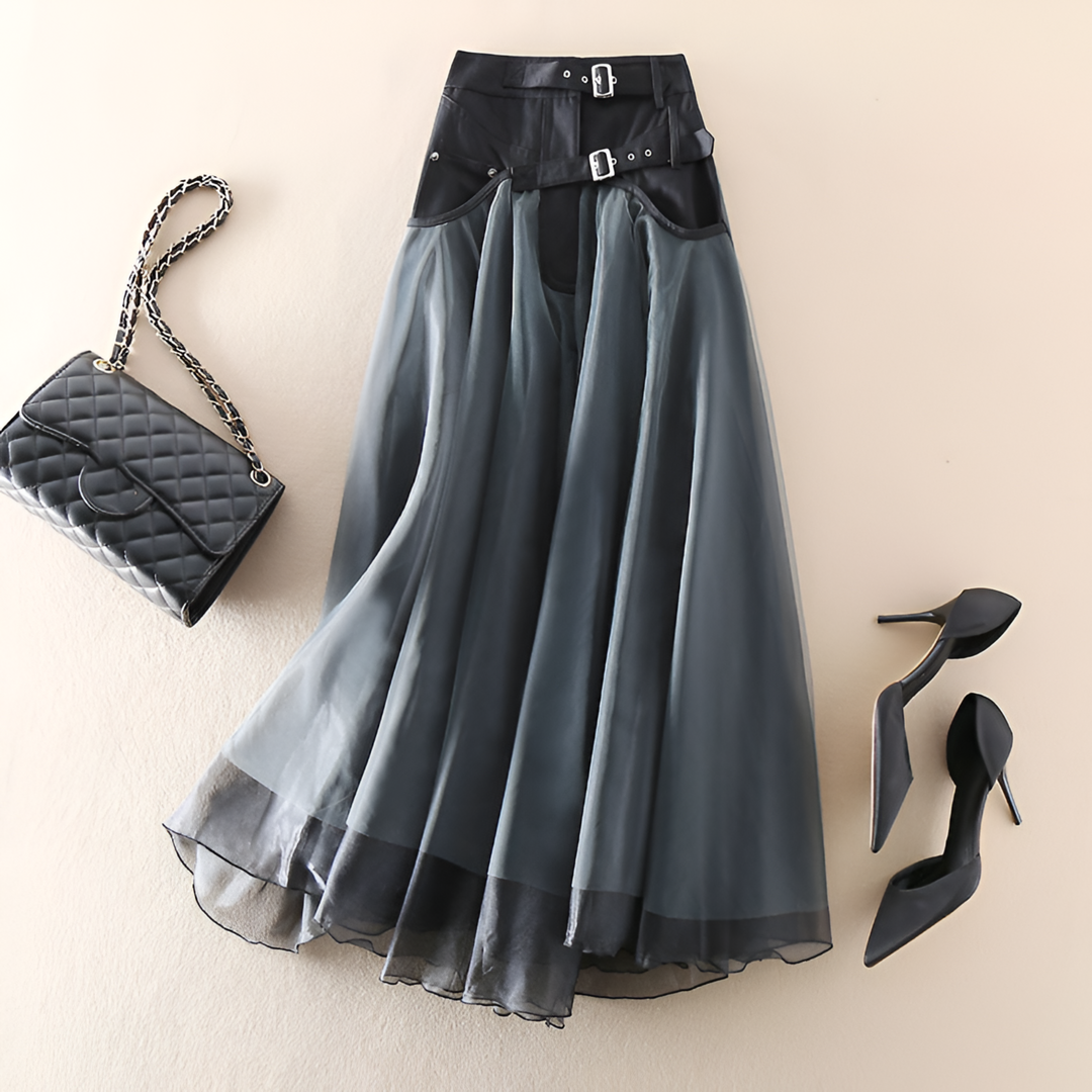 Mathilde | Layered A-Line Midi Skirt