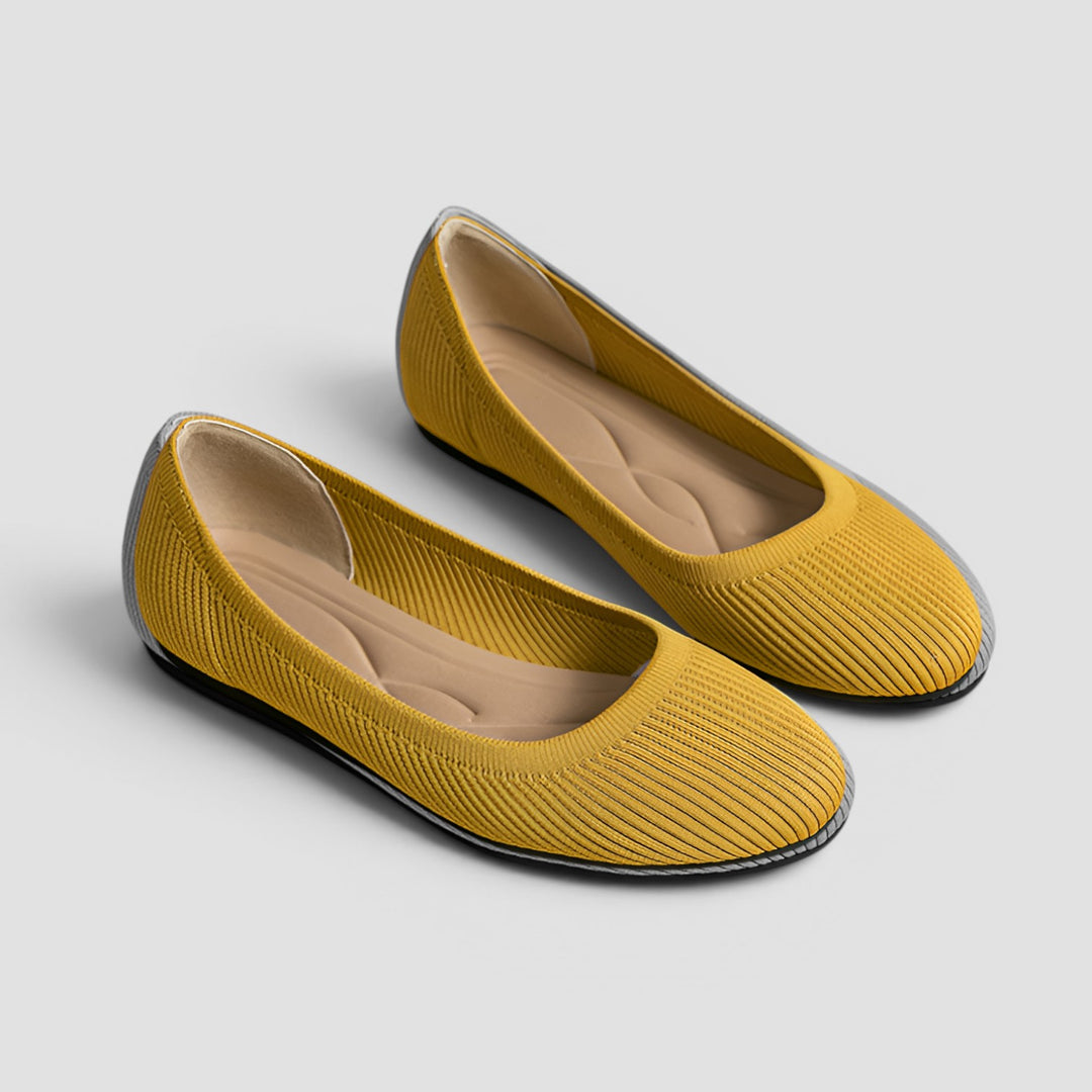 Linda | Pointed Toe Ballet Flat with Clean Minimal Upper and Slip-On Entry